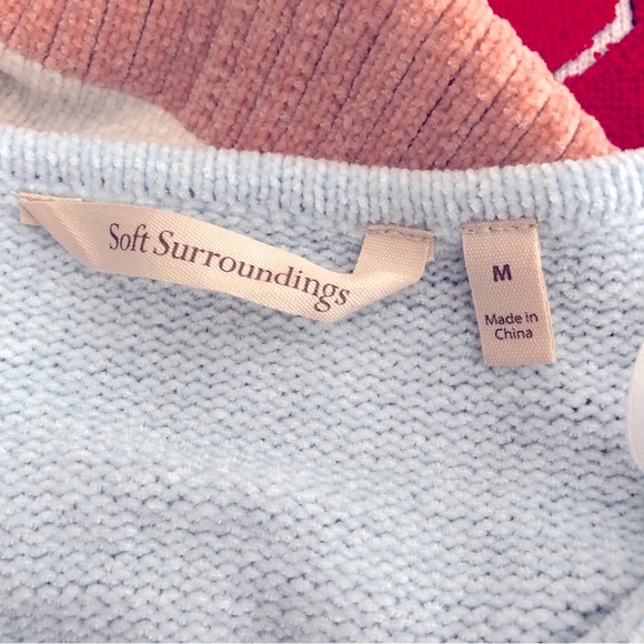 Soft surroundings chenille color block v neck sweater - Picture 4 of 5